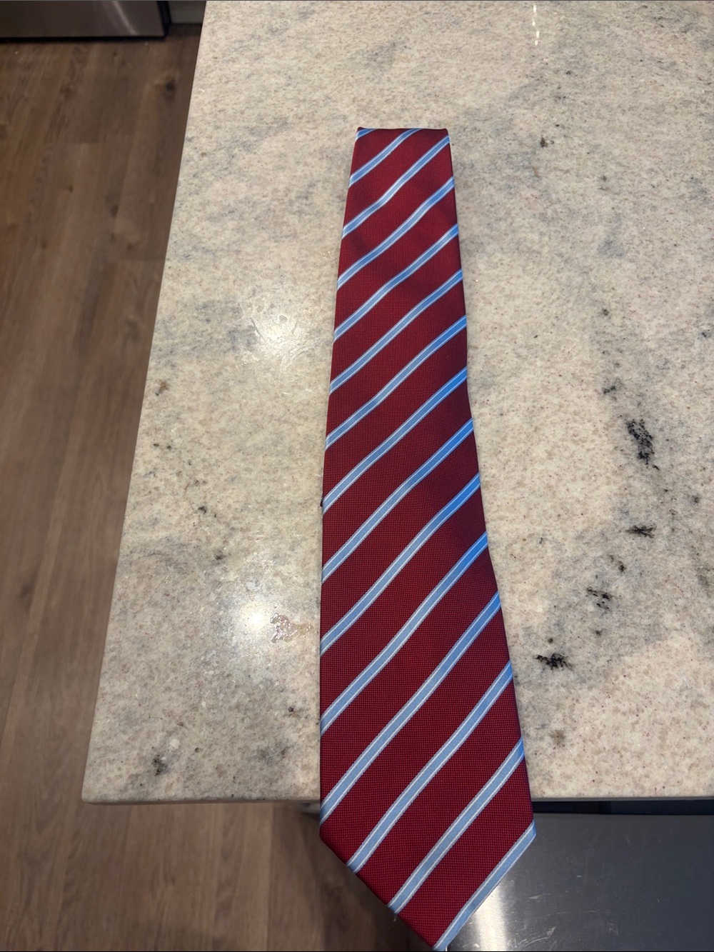 Paul Smith Burgundy Tie with Light Blue Stripes